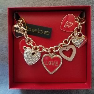 Bebe Gold Heart Charm Necklace